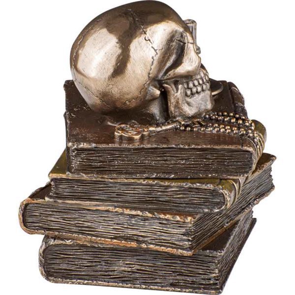 Wizard's Study Trinket Box With Skull And Candle