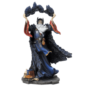 Fantasy Wizard With Crows Statue
