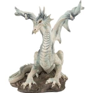 White Dragon Sitting Up Statue