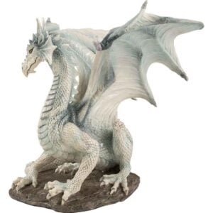White Dragon Sitting Up Statue