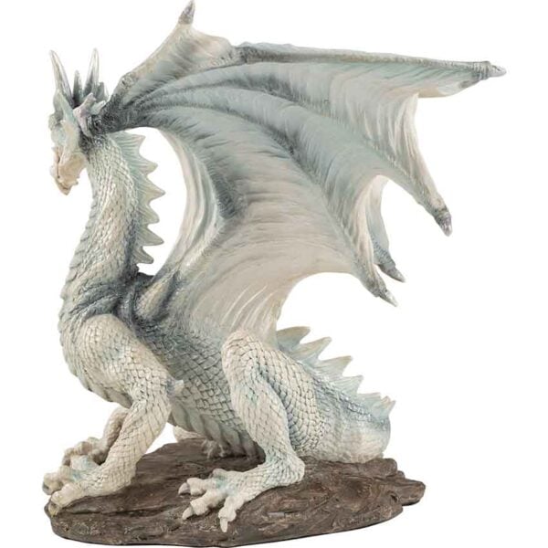 White Dragon Sitting Up Statue