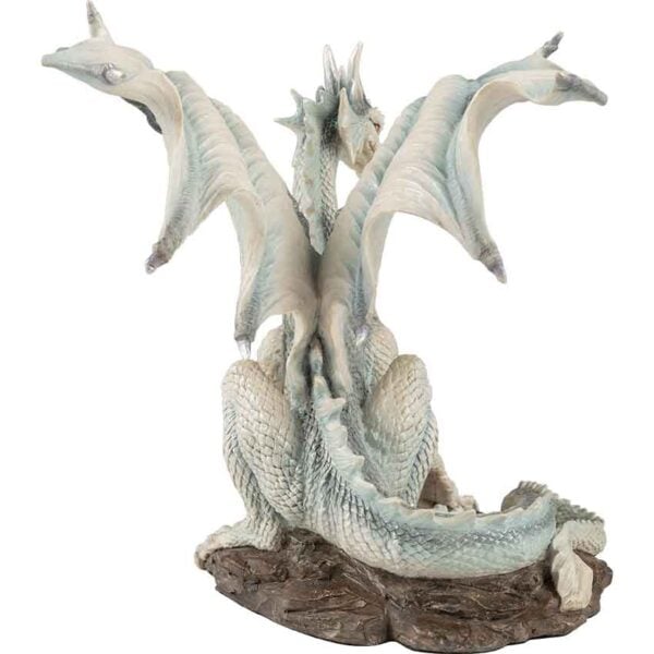White Dragon Sitting Up Statue