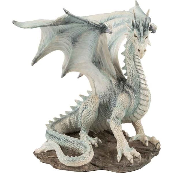 White Dragon Sitting Up Statue