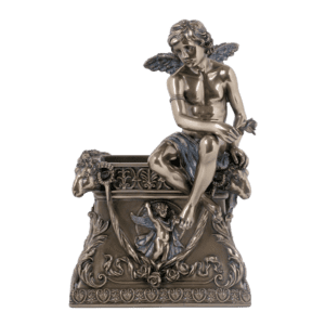 Cherub Holding Rose Pen Holder