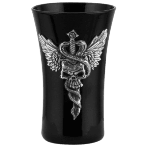 Winged Skull with Knife Shot Glass