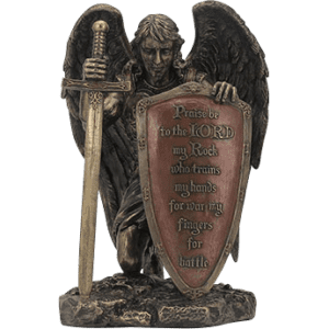 Angel with Prayer Shield Statue