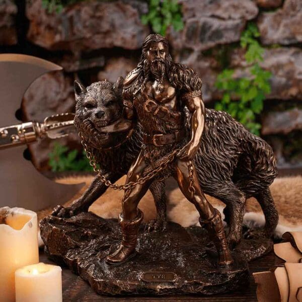 Tyr and the Binding of Fenrir Statue