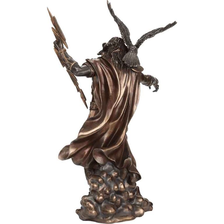 Bronze Zeus with Thunderbolt Statue WU1853 Medieval Collectibles