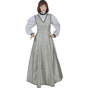 Renaissance V-Neck Dress with Chemise