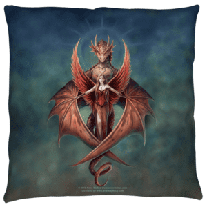 Small Anne Stokes Copperwing Pillow