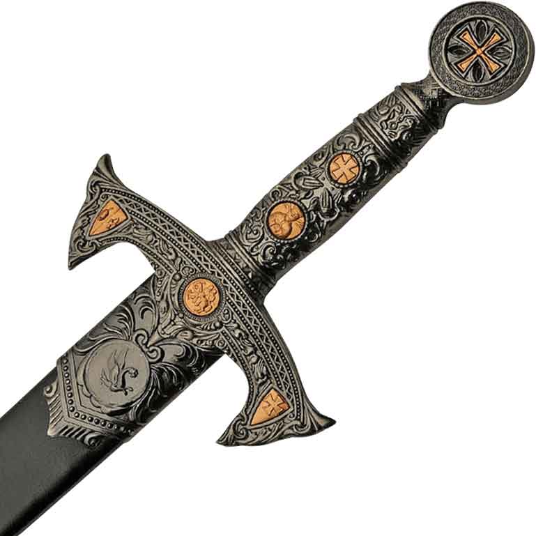 Silver and Gold Knights Templar Sword