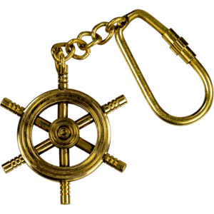 Brass Ship Wheel Keychain
