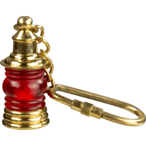 Brass Lantern Keychain – Red