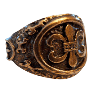 Kings Fleur de Lis Ring – Antique Brass Finish