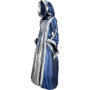 Hooded Renaissance Sorceress Dress - Royal Blue