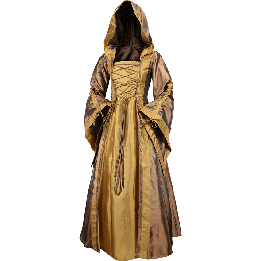 Hooded Renaissance Sorceress Dress - Bronze - MCI-616-Brz - Medieval ...