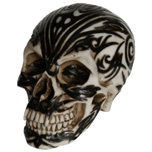Black and Bone Tribal Skull