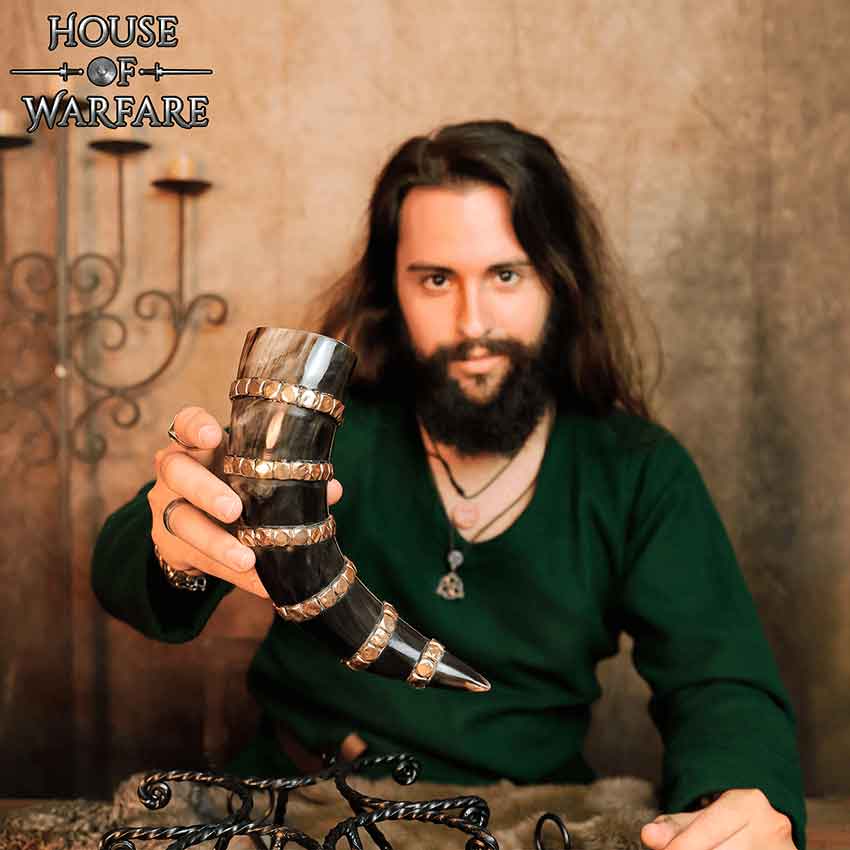 Brass Banded Drinking Horn