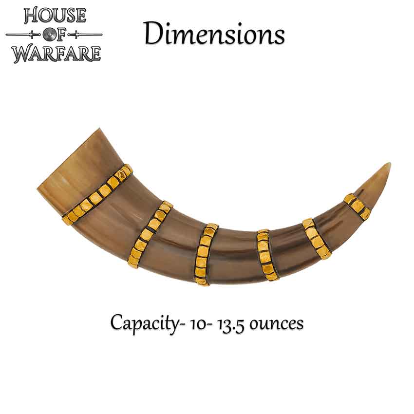 Brass Banded Drinking Horn