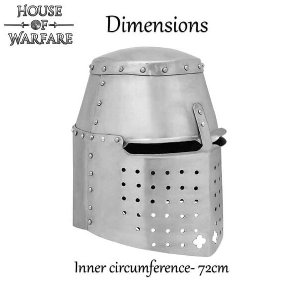 14th Century Great Helmet - Polished