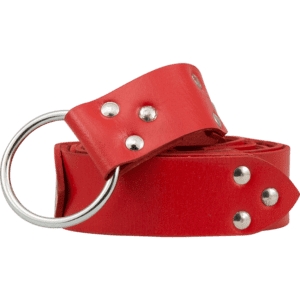 Fighters Leather Ring Belt - Red
