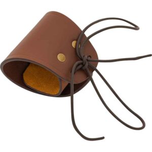 Simple Leather Wrist Cuff - Brown