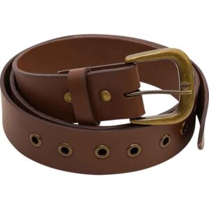 Knights Simple Medieval Leather Belt - Brown