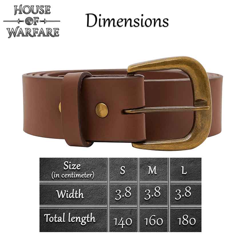 Knights Simple Medieval Leather Belt - Brown - HW-701174BR - Medieval ...