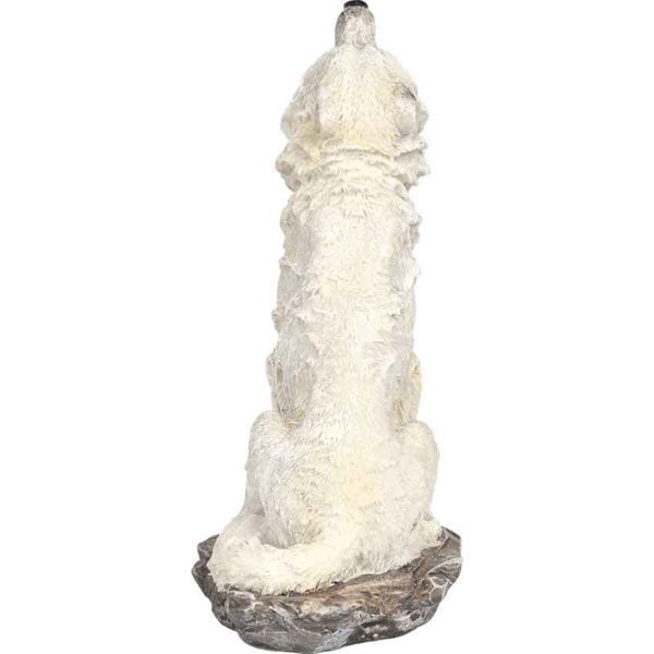 Howling Snow Wolf Statue