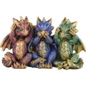 No Evil Dragon Trio Statue