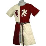 Heraldic Lions Quilted Surcoat - 101516 - Medieval Collectibles