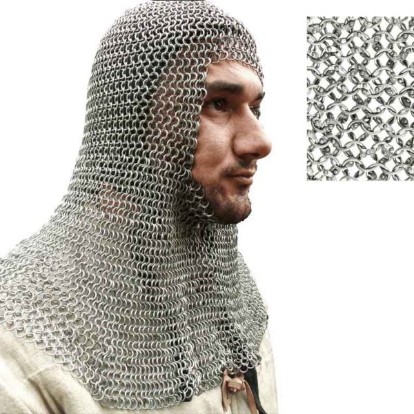 Round Ring Chainmail Coif - AB2556 - Medieval Collectibles