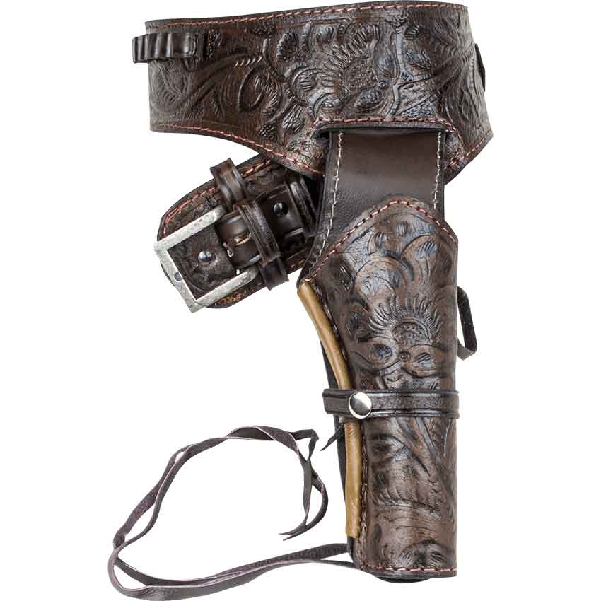 thumbnail image 2 of Gun Holster Belt Modestone 44/45 Left Handed Western Leather Holster Gun Belt Belt Holster 2 of 9
