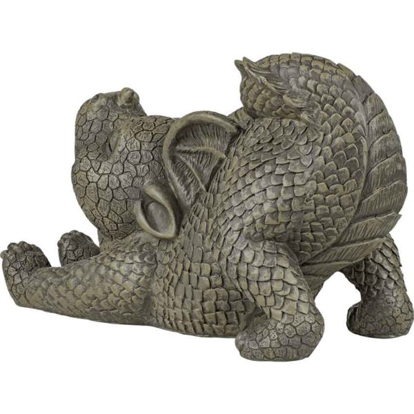 Stretching Garden Dragon Statue