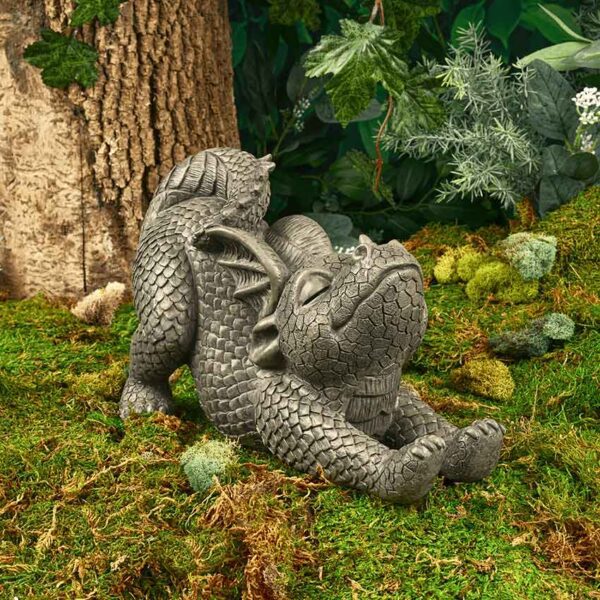 Stretching Garden Dragon Statue