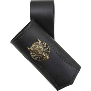 Suede Double Back Hanger in Black | Leather by Medieval Collectibles