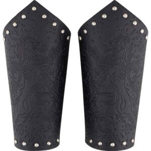 Rampant Lion Leather Arm Bracers