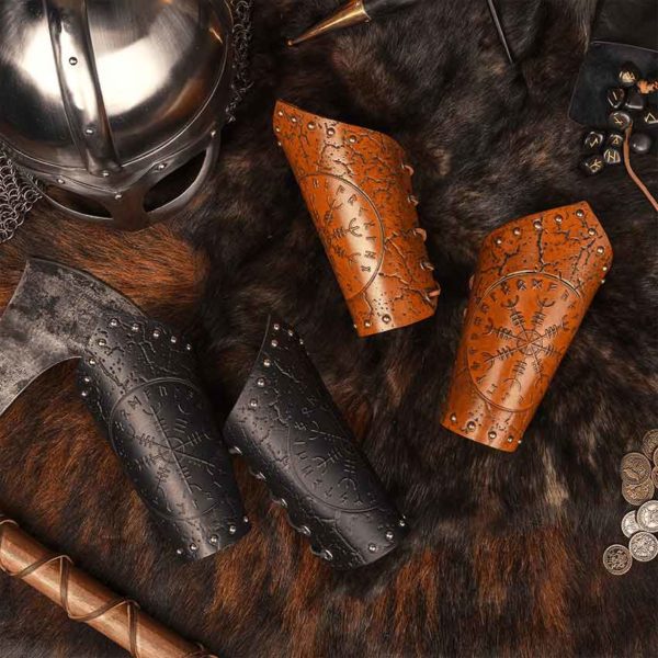 Helm of Awe Leather Arm Bracers