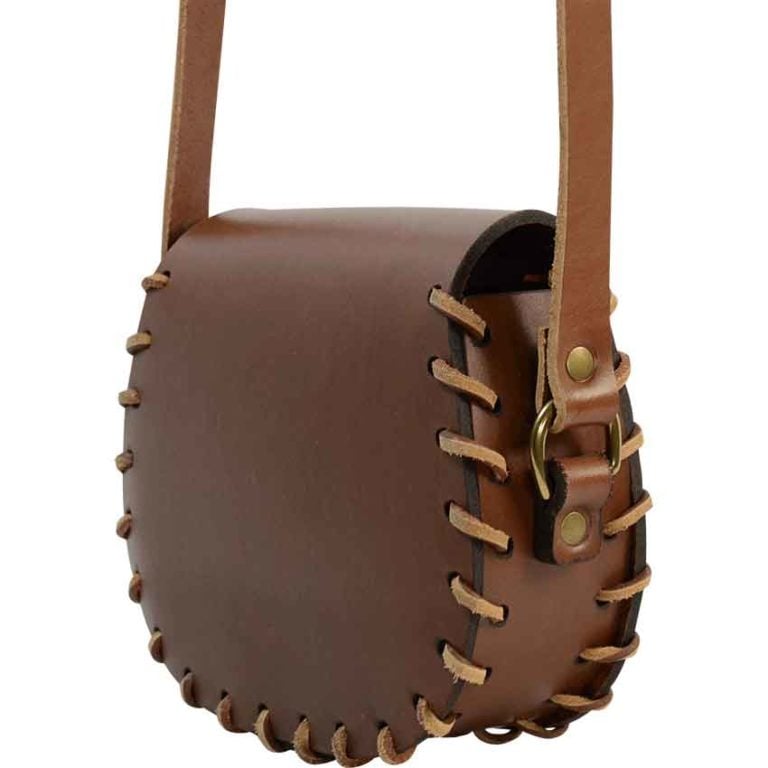 Leather Pouch with Shoulder Strap
