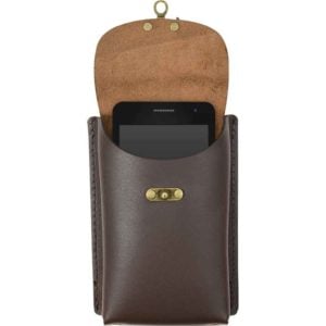Leather Phone Holder with Clasp
