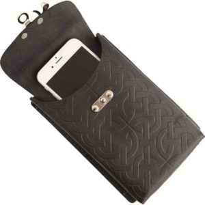 Celtic Leather Phone Holder with Clasp