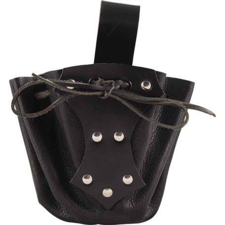 Medieval Belt Pouch with Black Trim - HW-700466 - Medieval Collectibles