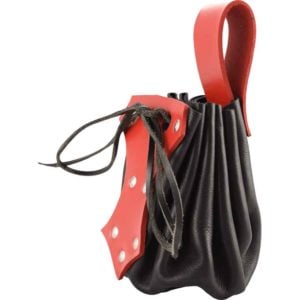 Medieval Belt Pouch with Red Trim