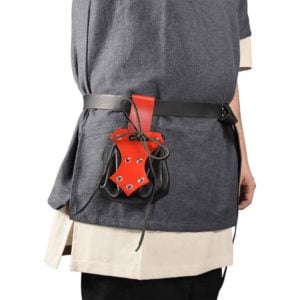 Medieval Belt Pouch with Red Trim