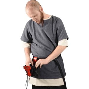 Medieval Belt Pouch with Red Trim