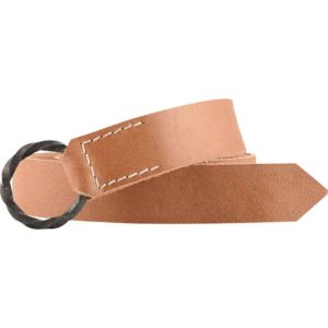 Twisted Iron Ring Leather Belt