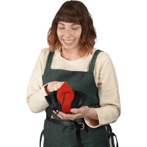 Leather Medieval Purse with Red Trim