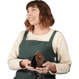 Leather Medieval Purse with Brown Trim