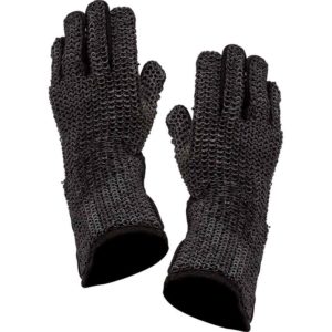 Handcrafted Suede Gloves with Chainmail Design - MedieWorld