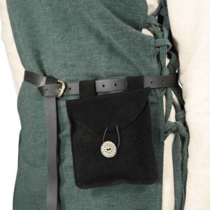 Small Black Suede Pouch